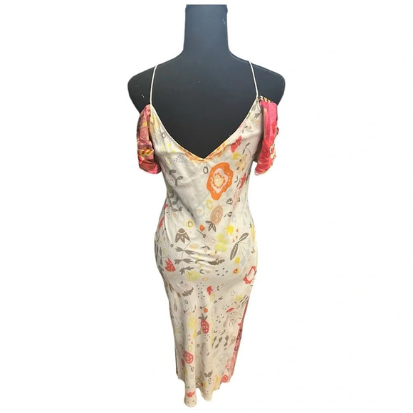 Anthropologie Premium Designer Bl^nk London Body Con Floral MIDI Dress Resort - Picture 4 of 7